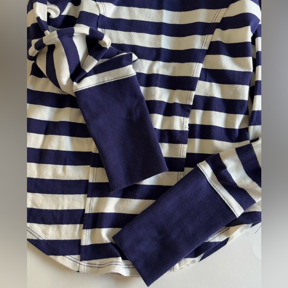 Maeve Anthropologie Navy and white striped long sleeve top #stripes - Picture 5 of 5